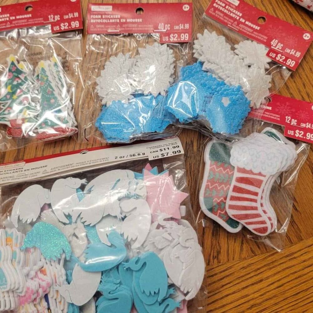 assorted holiday foam stickers